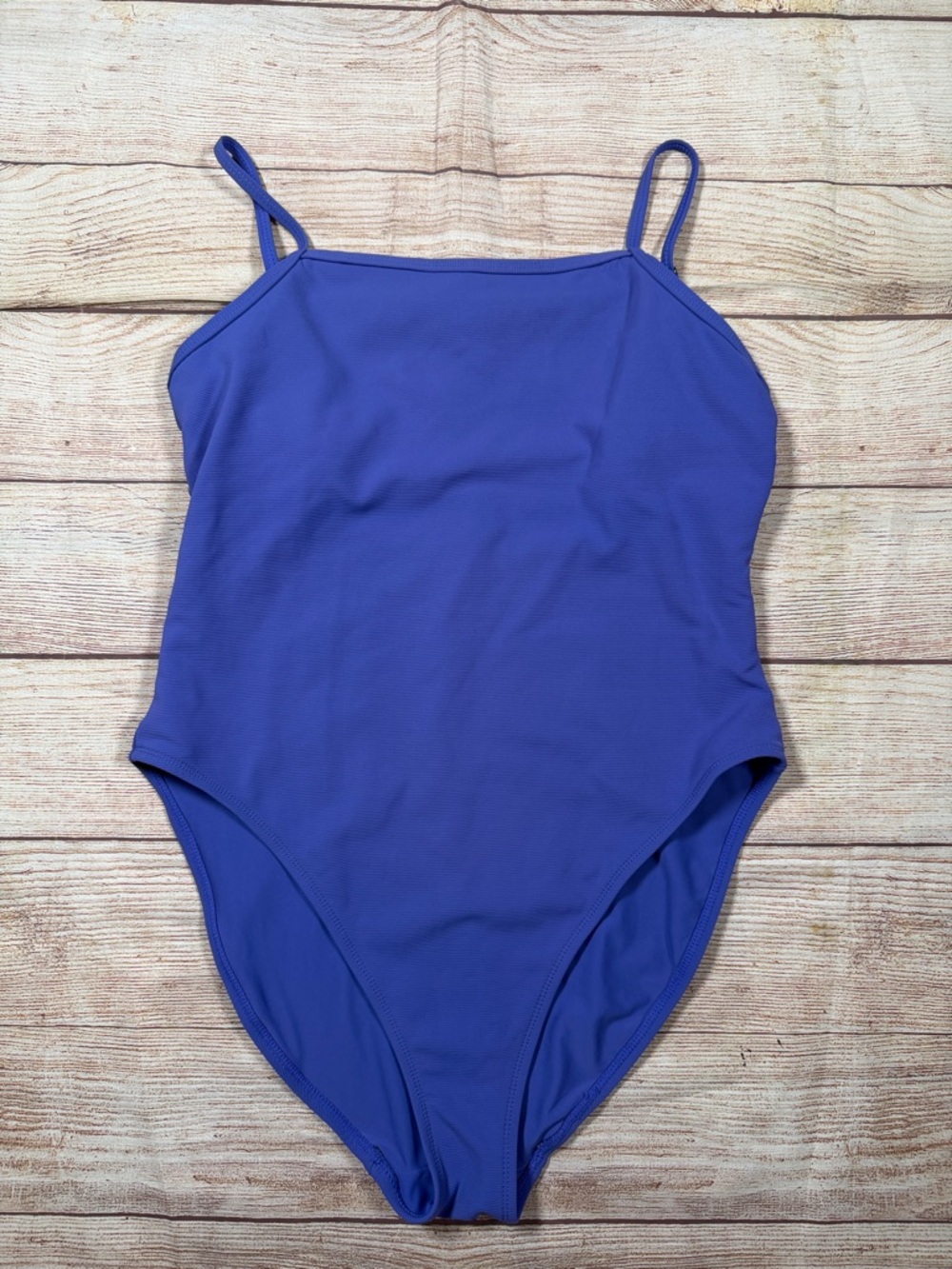 Classic Periwinkle One-Piece‎ Swimsuit with Thin Adjustable Straps and Bra Shelf